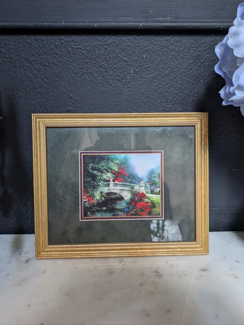 Vintage Gold Framed Thomas Kinkade Print w/ Certificate of Authenticity, Decor